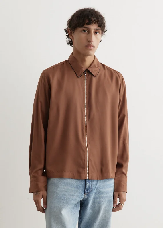 Blouson Zip Long Sleeve Shirt