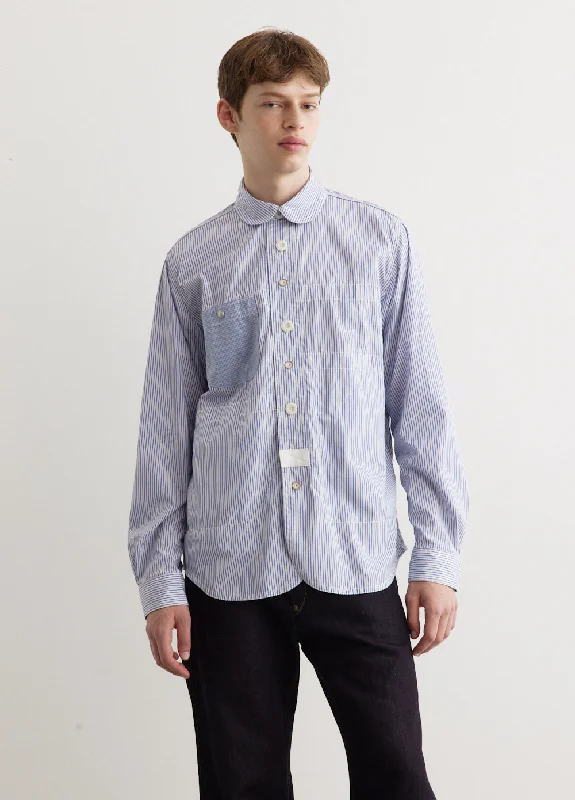 Cotton Stripe x Check Shirt