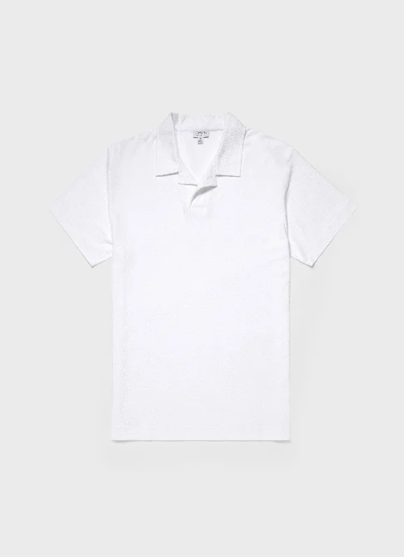 Men's Towelling Polo Shirt in White