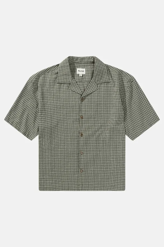 Relaxed Check Ss Shirt Olive