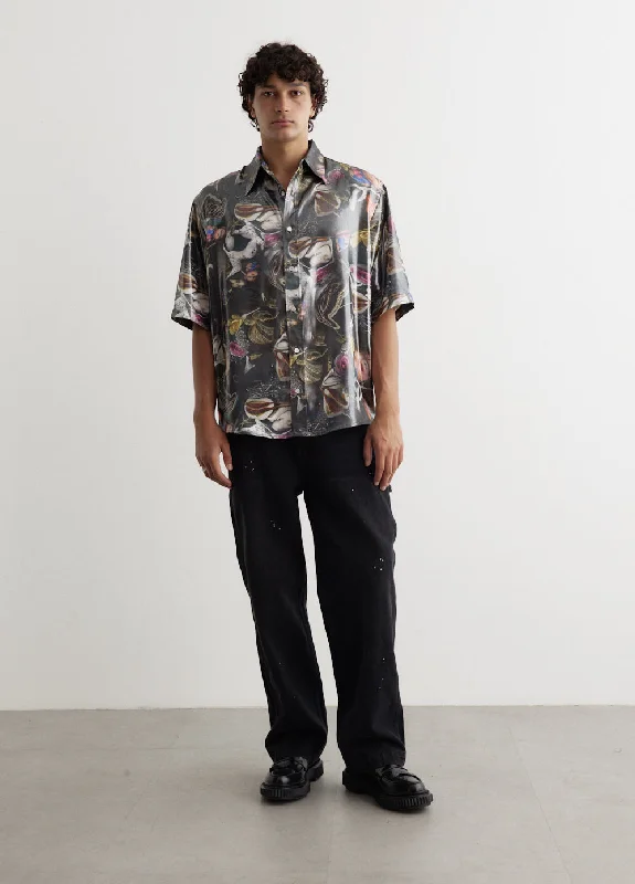 Sandrok Short Sleeve Foiled Print Shirt