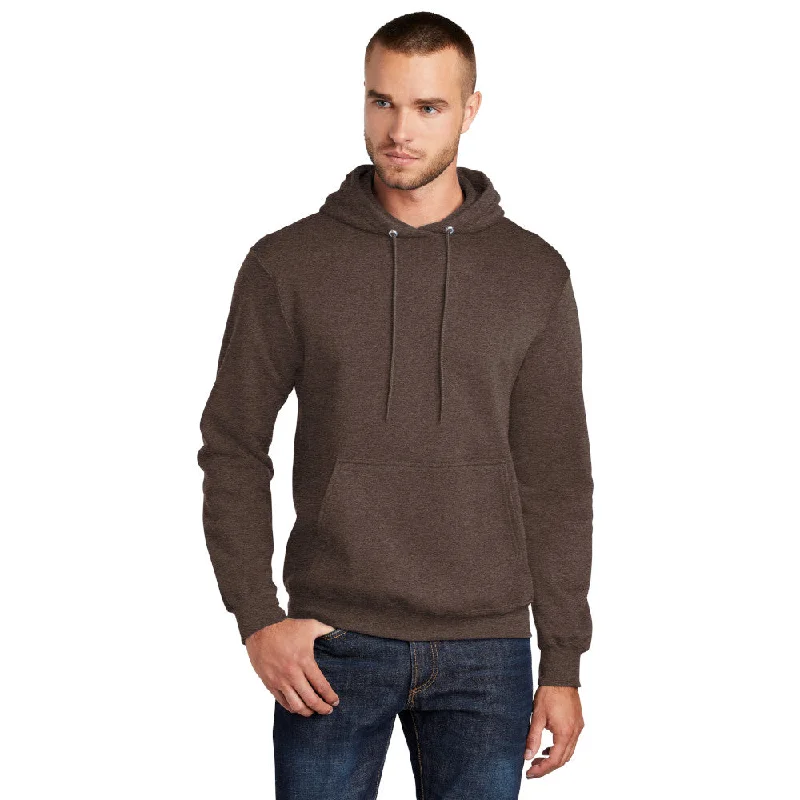 Port & Company PC78H Core Fleece Pullover Hooded Sweatshirt - Heather Dark Chocolate Brown