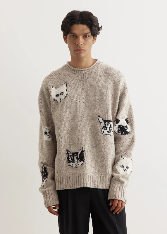 Kuelu Cat Jacquard Sweater